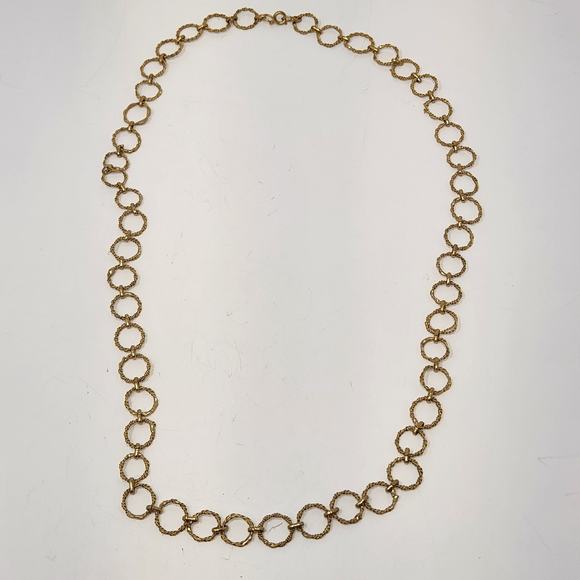 Braided Circle Chain Long Necklace Textured Layering Casual Workwear Lightweight - Picture 3 of 6